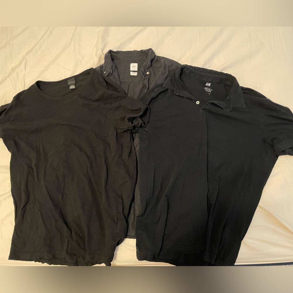 3 H&M Shirts (Polo, Button Down, T Shirt) - Great Bargain
